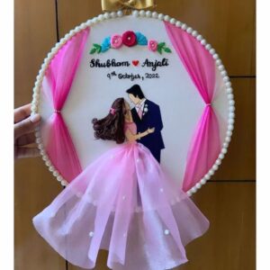 Personalized Embroidered Hoop Art for Couples