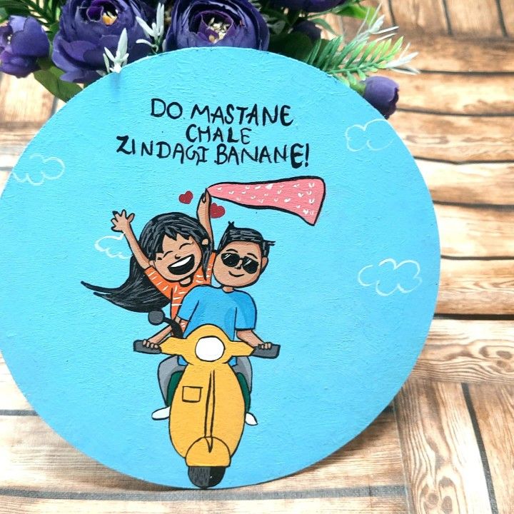 wooden couple painted